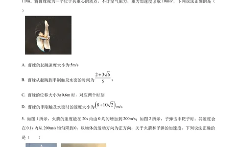 海南省2024-2025学年高一上学期11月期中考试物理试题Word版无答案_2024年11月试卷_1130海南省部分高中2024-2025学年高一上学期阶段性教学检测（一）