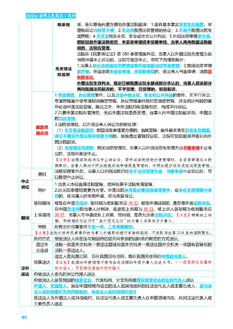 ⒋2026详细版三色笔记-民诉-111页_26法考-三色笔记-最新版
