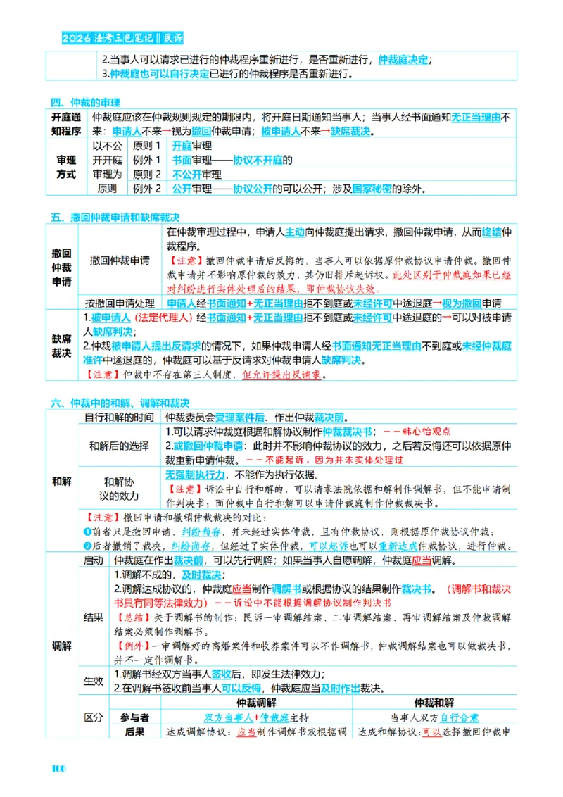 ⒋2026详细版三色笔记-民诉-111页_26法考-三色笔记-最新版