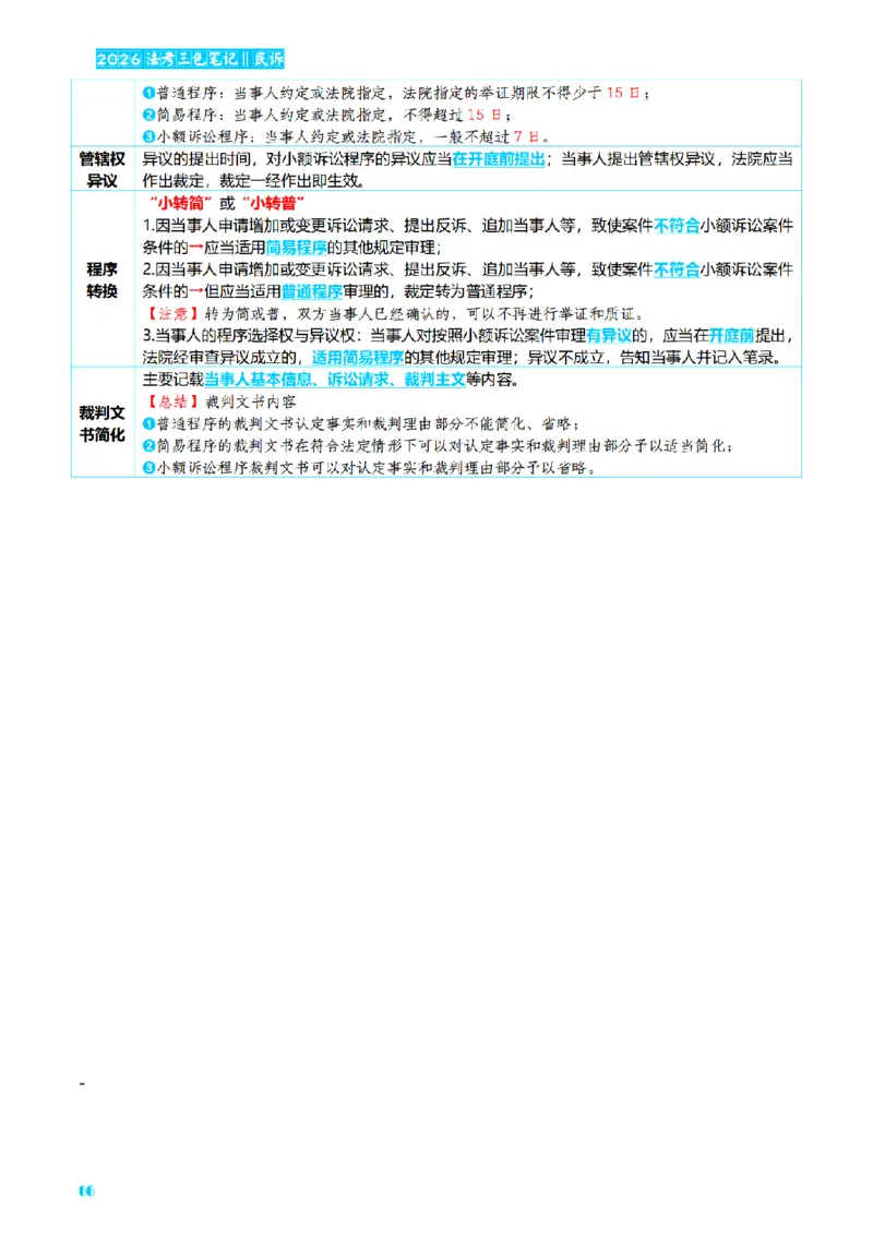 ⒋2026详细版三色笔记-民诉-111页_26法考-三色笔记-最新版