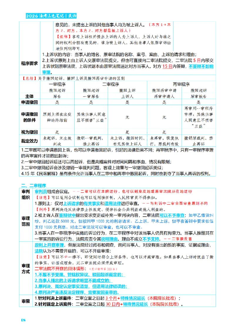 ⒋2026详细版三色笔记-民诉-111页_26法考-三色笔记-最新版