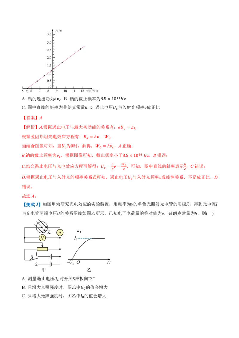 4.2光电效应（举一反三讲义）（解析版）_2026高考物理_222026版物理《高考一轮复习举一反三》全国版_2026《高中物理&bull;举一反三系列》选修三(RJ)_第四章原子结构和波粒二象性