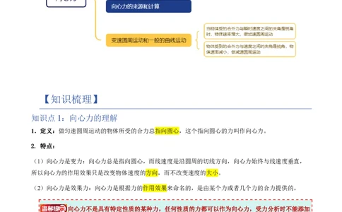 2.向心力（举一反三讲义）（解析版）_2026高考物理_222026版物理《高考一轮复习举一反三》全国版_2026《高中物理&bull;举一反三系列》必修二(RJ)_第六章圆周运动