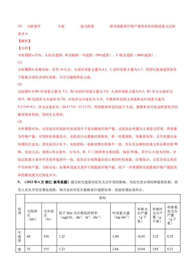 考向06光合作用与能量转换-备战2023年高考生物一轮复习考点微专题（全国通用）（解析版）(1)_通用版（老高考）复习资料_2023年复习资料_一轮复习