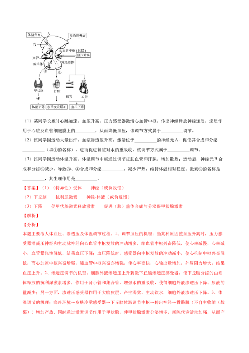 第十单元内环境及其稳态（作业）_新高考复习资料_2022年新高考复习资料_2022届一轮复习讲练结合7.13更新_系列一_第十单元内环境及其稳态