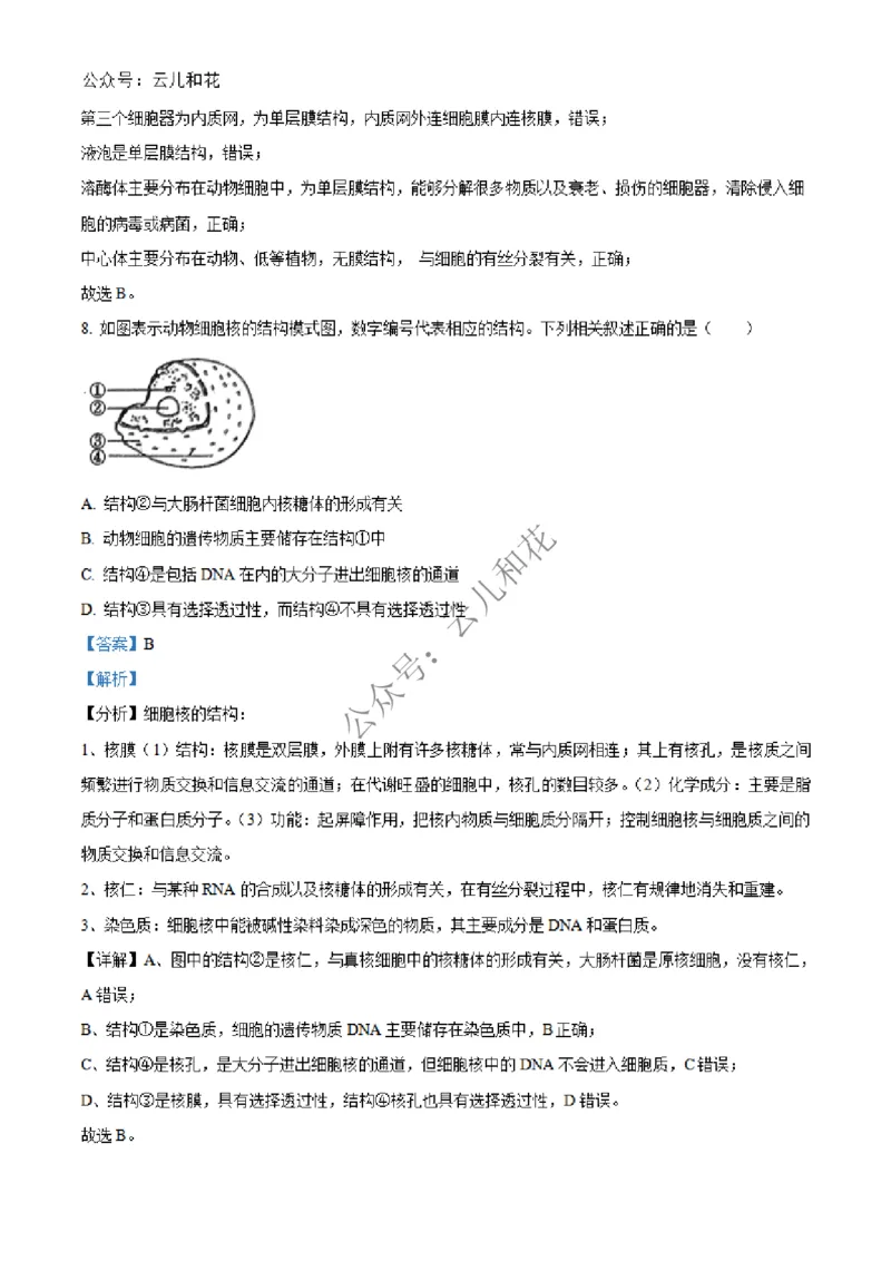 河北省沧州市四县联考2024-2025学年高一上学期11月月考生物试题Word版含解析_2024年12月试卷_1227河北省沧州四县联考2024-2025学年高一上学期11月月考