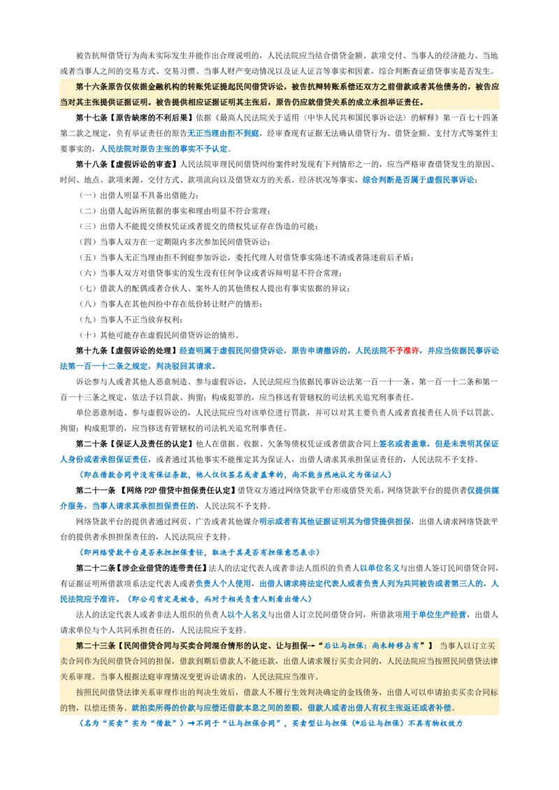 民间借贷_法考真题相关_法考重要法条笔记