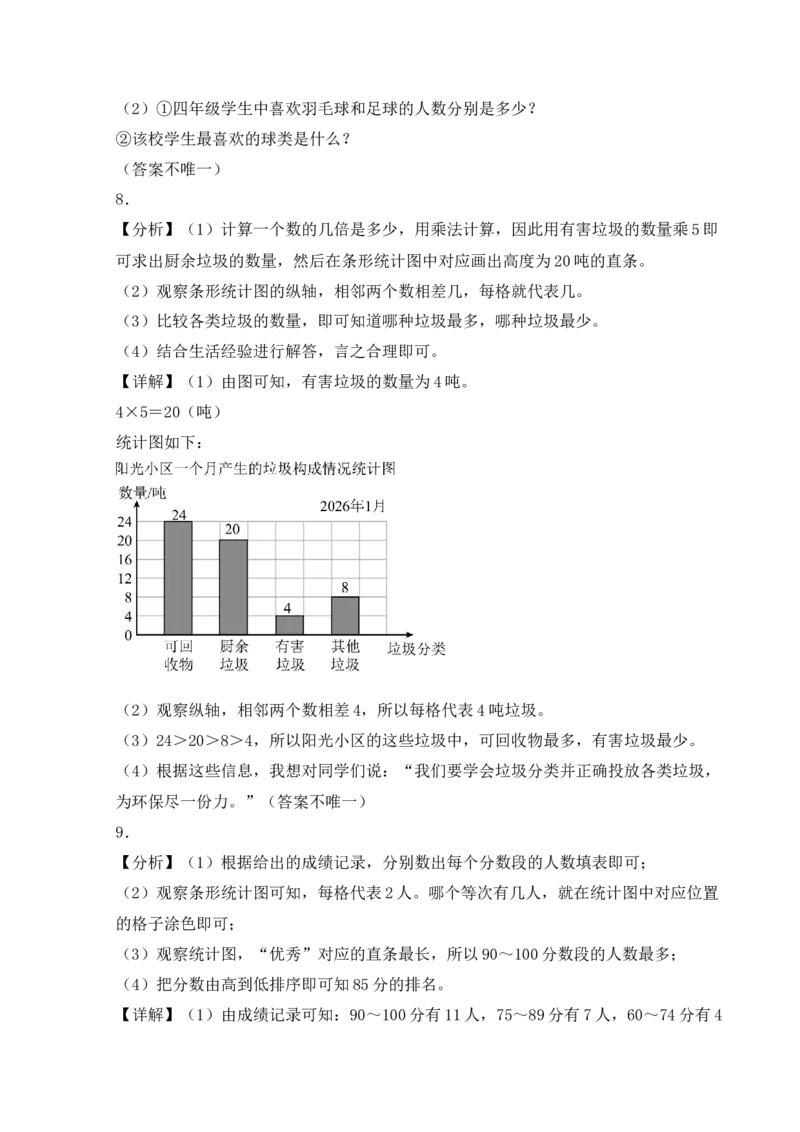 期末复习第4课时数据的收集、整理与表达（分层作业）（新教材）(1)_三年级数学下册（苏教版）_同步分层作业-K15_2026版