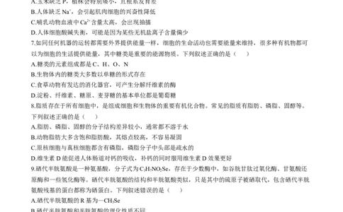 广东省衡水金卷2024-2025学年高一上学期11月联考生物试题_2024年11月试卷_1108广东省衡水金卷2024-2025学年高一上学期11月联考_广东省衡水金卷2024-2025学年高一上学期11月联考生物试题