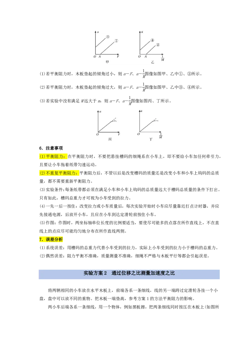 第18讲实验4　探究加速度与物体受力、物体质量的关系(解析版)_2026高考物理_222026版物理《高考一轮复习举一反三》全国版_第18讲实验4　探究加速度与物体受力、物体质量的关系