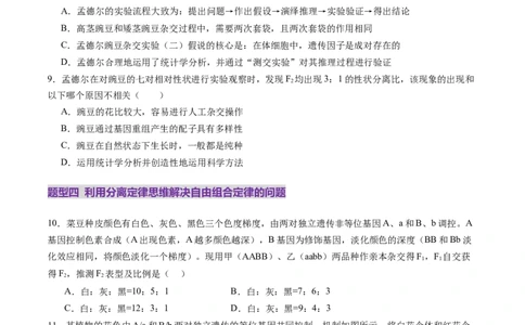 第16讲自由组合定律（第一课时）（练习）（原卷版）_2025年新高考资料_一轮复习_2025年高考生物一轮复习讲练测（新教材新高考）