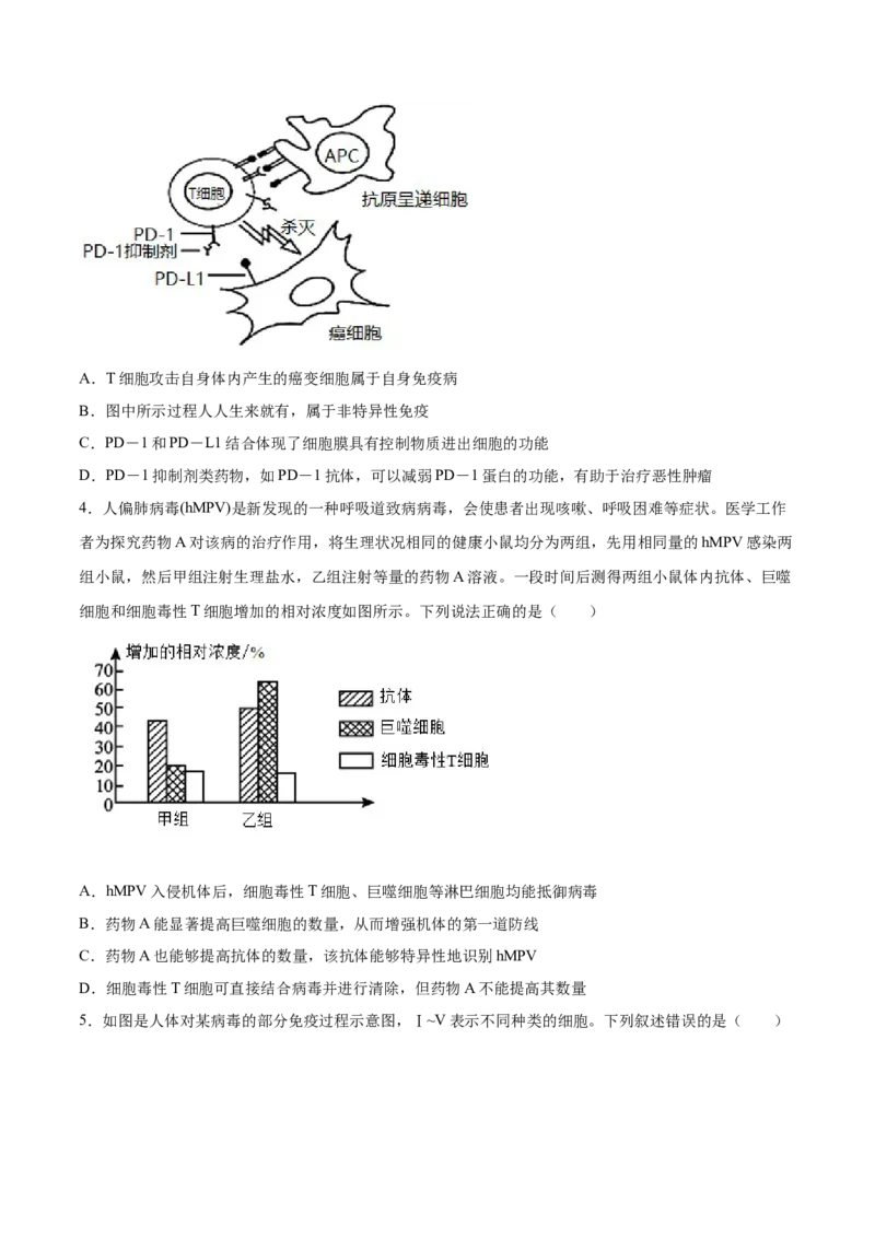 考向19免疫调节-备战2023年高考生物一轮复习考点微专题（全国通用）（原卷版）_通用版（老高考）复习资料_2023年复习资料_一轮复习_备战2023年高考生物一轮复习考点微专题（全国通用）