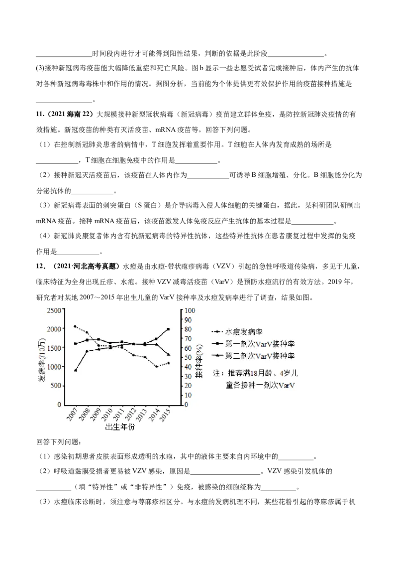 考向19免疫调节-备战2023年高考生物一轮复习考点微专题（全国通用）（原卷版）_通用版（老高考）复习资料_2023年复习资料_一轮复习_备战2023年高考生物一轮复习考点微专题（全国通用）