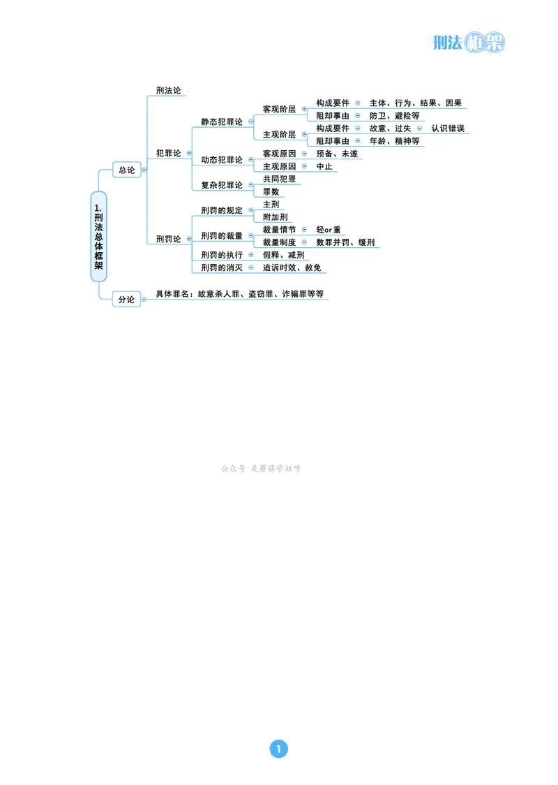 刑法思维框架（61页）_21天突破法考思维导图各科全