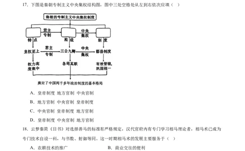 河北省石家庄市第一中学2025-2026学年高一上学期期中考试历史Word版含答案_2025年11月高一试卷_251117河北省石家庄市第一中学2025-2026学年高一上学期期中考试