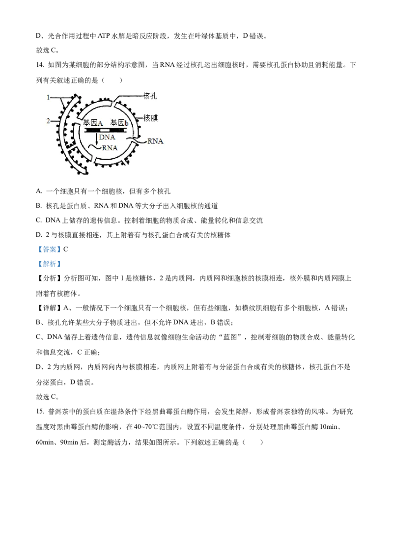 广东省茂名市七校联考2024-2025学年高一下学期2月月考生物试题Word版含解析_2025年03月试卷_0313广东省茂名市七校联盟2024-2025学年高一下学期2月开学联考试题