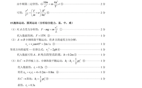 广西示范性高中2024-2025学年高一下学期4月期中物理答案（图片版）_2025年05月试卷_0530广西示范性高中2024-2025学年高一下学期4月期中考试
