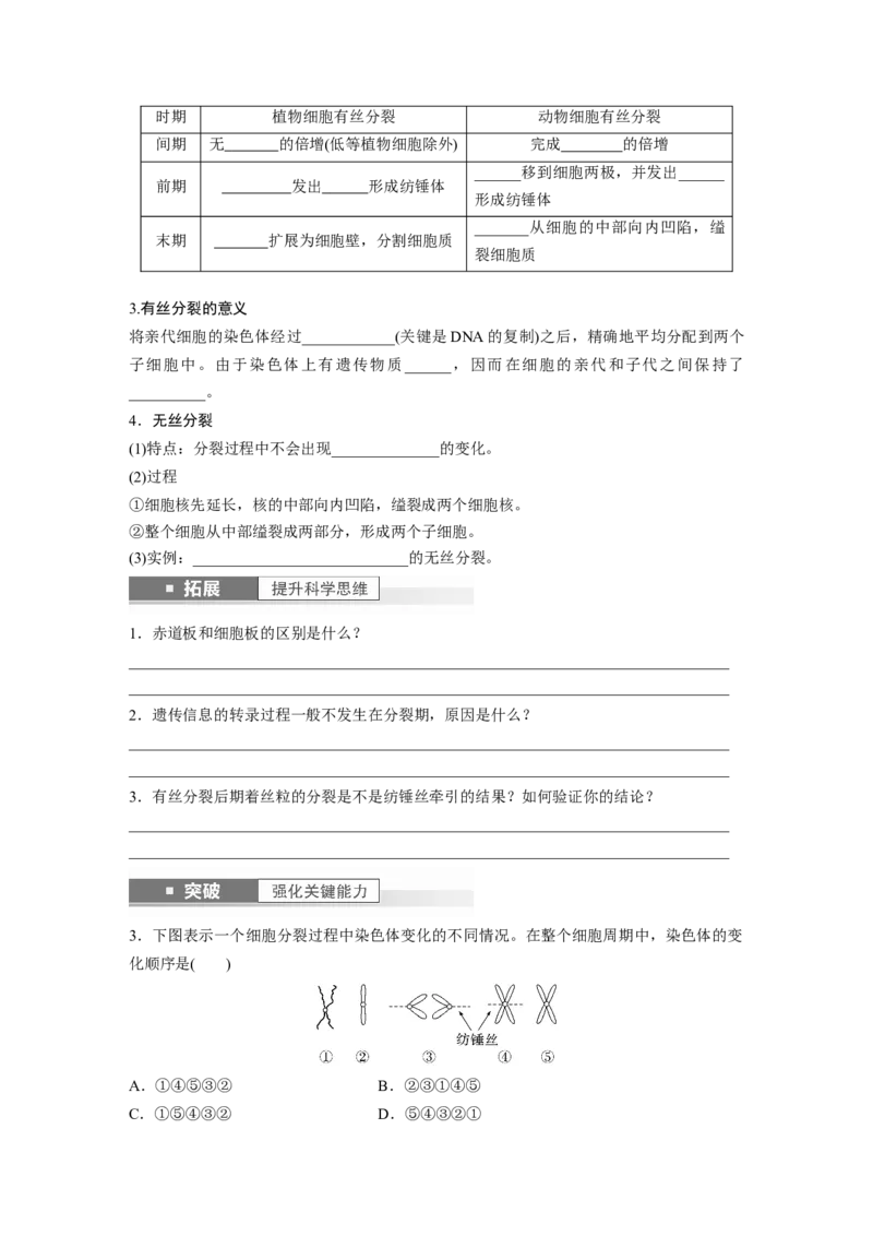 第4单元　第1课时　细胞的增殖_新高考复习资料_2024年新高考复习资料_一轮复习资料_完2024生物步步高大一轮复习（课件+讲义）_2024年高考生物一轮复习讲义（新人教版）