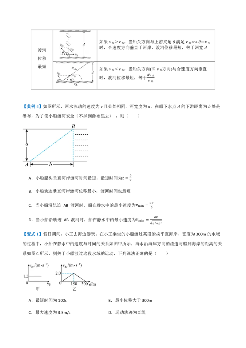 2.运动的合成与分解（举一反三讲义）（原卷版）_2026高考物理_222026版物理《高考一轮复习举一反三》全国版_2026《高中物理&bull;举一反三系列》必修二(RJ)_第五章抛体运动