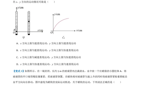 2.运动的合成与分解（举一反三讲义）（原卷版）_2026高考物理_222026版物理《高考一轮复习举一反三》全国版_2026《高中物理&bull;举一反三系列》必修二(RJ)_第五章抛体运动
