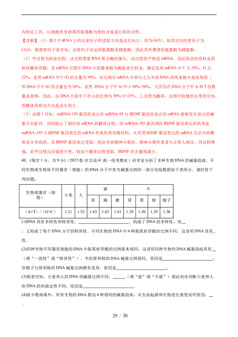 第六单元遗传的物质基础（测试）（解析版）_新高考复习资料_2024年新高考复习资料_一轮复习资料_完2024年高考生物一轮复习讲练测(课件+讲义+练习)（新高考）_单元测试