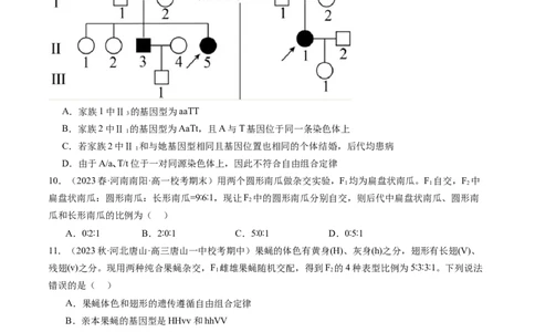 第17.2讲基因的自由组合定律相关题型（练习）（原卷版）_新高考复习资料_2024年新高考复习资料_一轮复习资料_完2024年高考生物一轮复习讲练测(课件+讲义+练习)（新高考）_讲义+练习