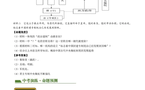 专题01家国同构下的中国古代政治（讲练）（原卷版）_中考历史资料合集_中考历史二轮复习资料（全国通用）_配套讲练