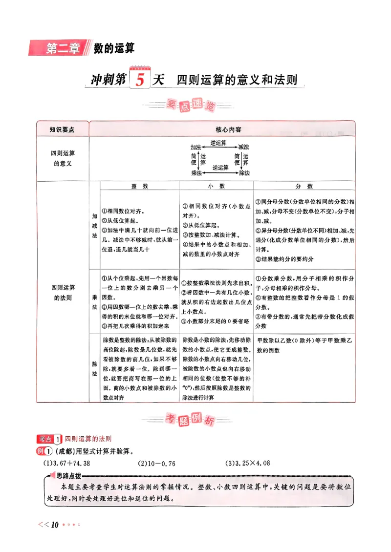 小升初数学《阳光同学冲刺48天》辅导版_小升初冲刺48天（语数英）_小升初数学《阳光同学冲刺48天》