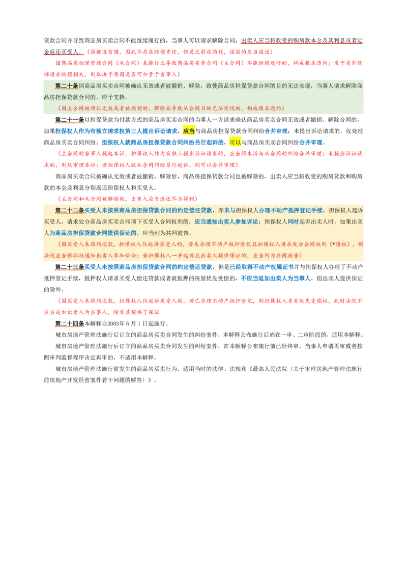 商品房买卖合同_法考真题相关_法考重要法条笔记