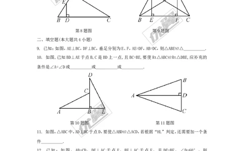 1.3直角三角形全等的判定1_湘教版初中数学课件_数学湘教版8下教案PPT课件配套资料_数学湘教版初中8年级下册习题试题_同步练习