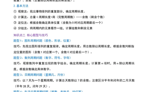 课题学习周期问题（期中复习讲义）基础版（导图+4个考点真题讲练+提优练共32题）原卷版(2)_三年级数学下册（苏教版）_母题专项练习-K36_2026版
