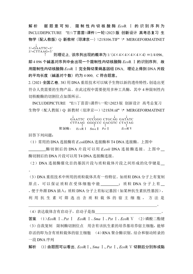 第35讲基因工程及生物技术的安全性与伦理问题_新高考复习资料_2024年新高考复习资料_一轮复习资料_完2024生物步步高大一轮复习（课件+讲义）_另附1套Word版题库_选择性必修3