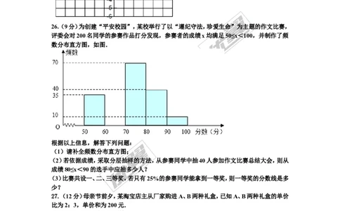 2015-2016学年湖南省永州市祁阳县期末教学质量检测八年级数学试卷(1)_湘教版初中数学课件_数学湘教版8下教案PPT课件配套资料_数学湘教版初中8年级下册习题试题_期中、期末真卷