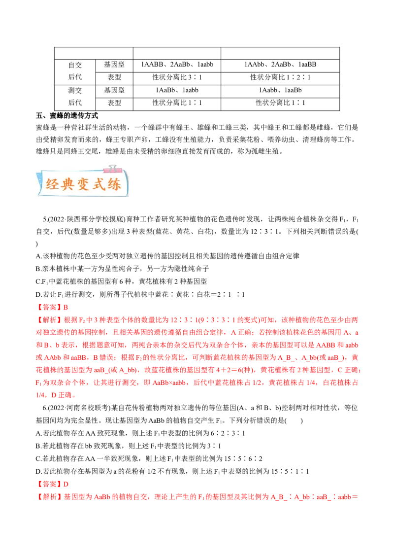 考向10基因的自由组合定律-备战2023年高考生物一轮复习考点微专题（全国通用）（解析版）(1)_通用版（老高考）复习资料_2023年复习资料_一轮复习