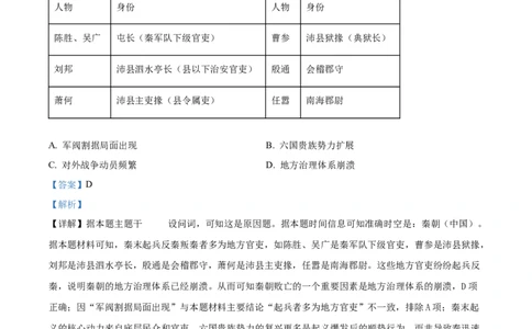 广东省梅州市2024-2025学年高一上学期期末考试历史试题Word版含解析_2025年03月试卷_0324广东省梅州市2024-2025学年高一上学期1月期末考试