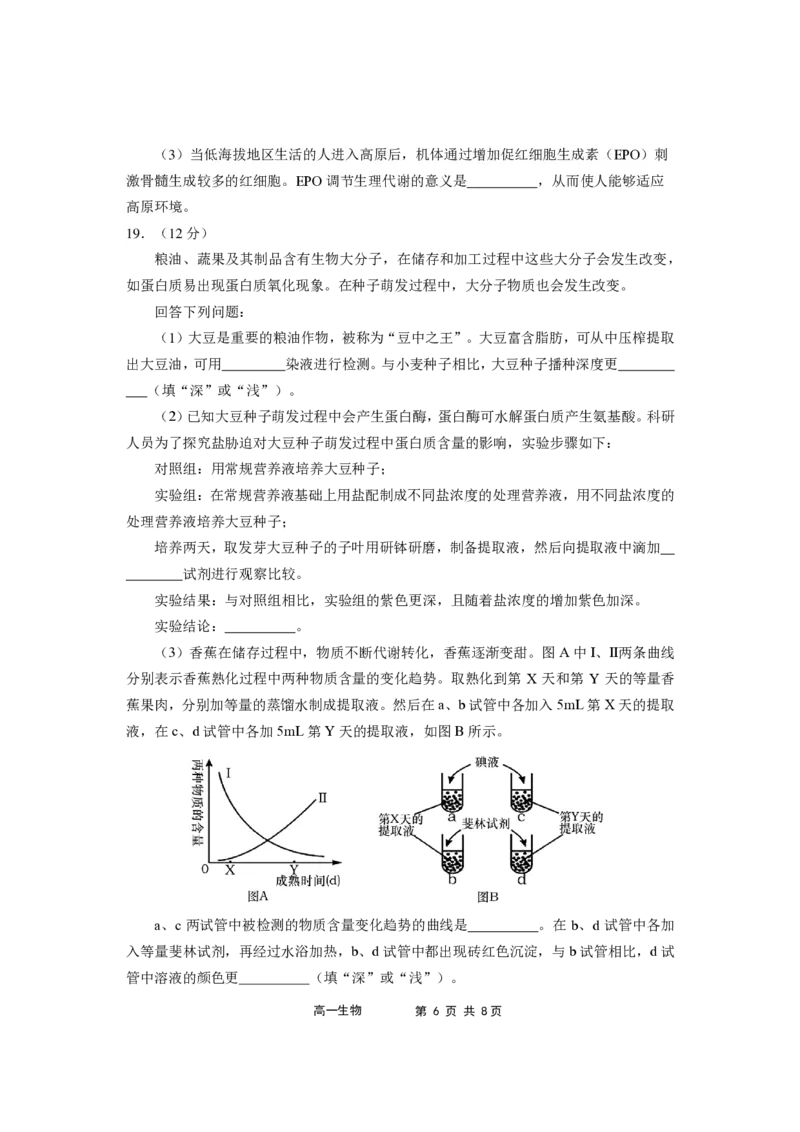 福建省福宁古五校教学联合体2024-2025学年高一上学期期中质量监测生物试题_2024年11月试卷_1117福建省福宁古五校教学联合体2024-2025学年高一上学期期中考试