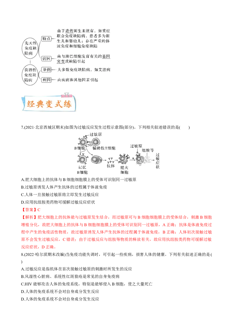 考向19免疫调节-备战2023年高考生物一轮复习考点微专题（全国通用）（解析版）_通用版（老高考）复习资料_2023年复习资料_一轮复习_备战2023年高考生物一轮复习考点微专题（全国通用）