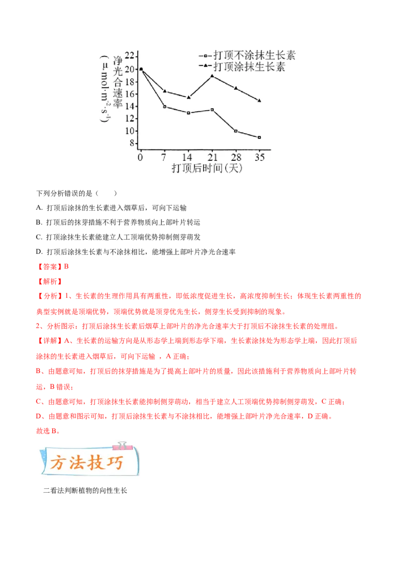 考向20植物生命活动的调节-备战2023年高考生物一轮复习考点微专题（全国通用）（解析版）(1)_通用版（老高考）复习资料_2023年复习资料_一轮复习