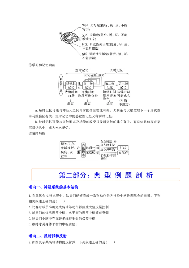 考点25神经调节（原卷版）_通用版（老高考）复习资料_2023年复习资料_一轮复习_2023年高考生物一轮复习讲练测（全国通用）