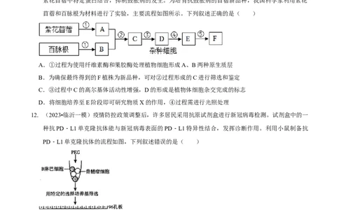 第13讲生物技术与工程（检测）（原卷版）_新高考复习资料_2023年新高考复习资料_二轮复习_2023年高考生物二轮复习讲练测（新教材专用）