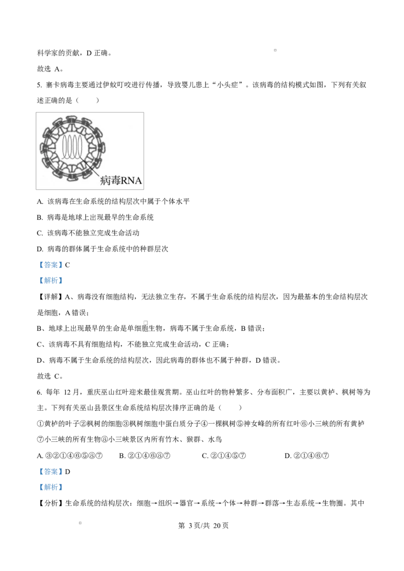 四川省成都市成华区某校2025-2026学年高一上学期阶段性考试（一）生物试题Word版含解析_2025年10月高一试卷_251028四川省成都市成华区某校2025-2026学年高一上学期阶段性考试（一）