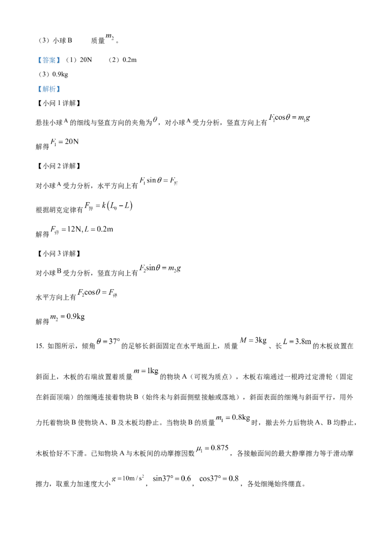 河北省邢台市2024-2025学年高一上学期期末考试物理试题Word版含解析_2025年03月试卷_0320河北省邢台市2024-2025学年高一上学期期末考试