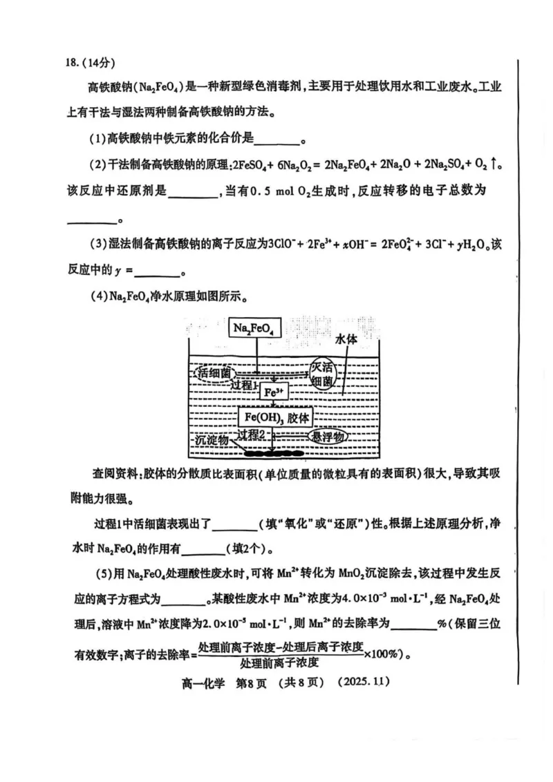 河南省洛阳市2025-2026学年高一上学期11月期中考试化学试卷_2025年11月高一试卷_251126河南省洛阳市2025-2026学年高一上学期期中考试（全）