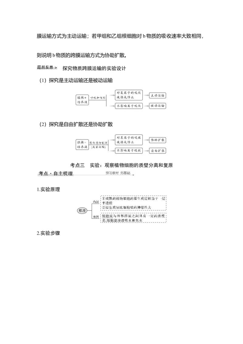 第6讲物质进出细胞的方式_通用版（老高考）复习资料_2023年复习资料_一轮复习_2023年高考生物一轮复习讲义+课件（全国版）_2023年高考生物一轮复习讲义（全国版）_赠补充习题
