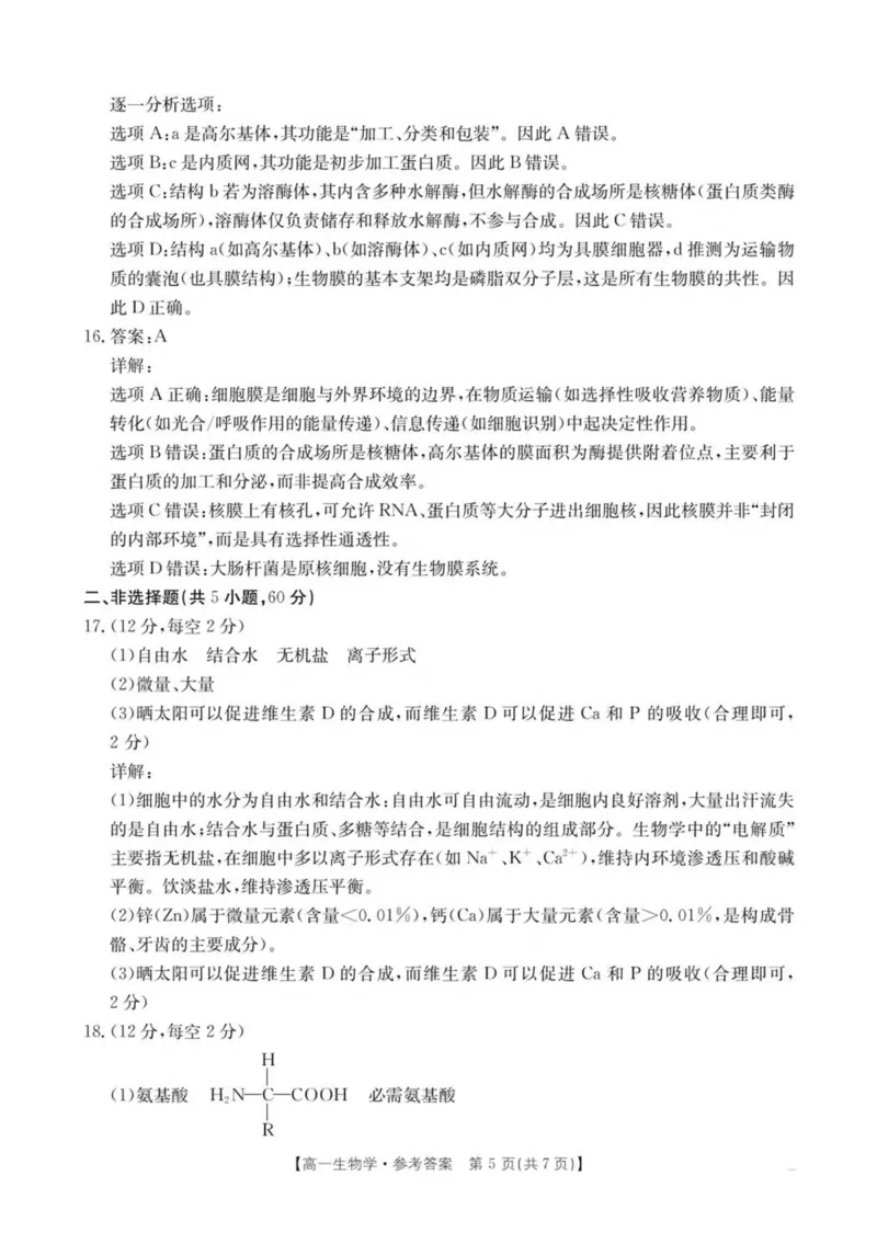 广东省揭阳市部分学校2025-2026学年高一上学期11月期中联考试题生物PDF版含答案_2025年12月高一试卷_251216广东省揭阳市部分学校2025-2026学年高一上学期11月期中联考