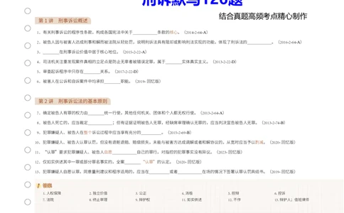 刑诉默写本_26法考默写本