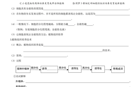 第51讲植物细胞工程（知识清单）_新高考复习资料_2025年新高考资料_备战2025年高考生物一轮复习课件+知识清单_第51讲植物细胞工程-备战2025年高考生物一轮复习课件+知识清单
