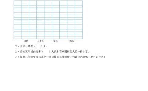 第四单元统计表和条形统计图（一）（易错知识梳理+3个易错考点讲练+优选真题拔尖练共32题）原卷版(1)_三年级数学下册（苏教版）_母题专项练习-K36_2026版