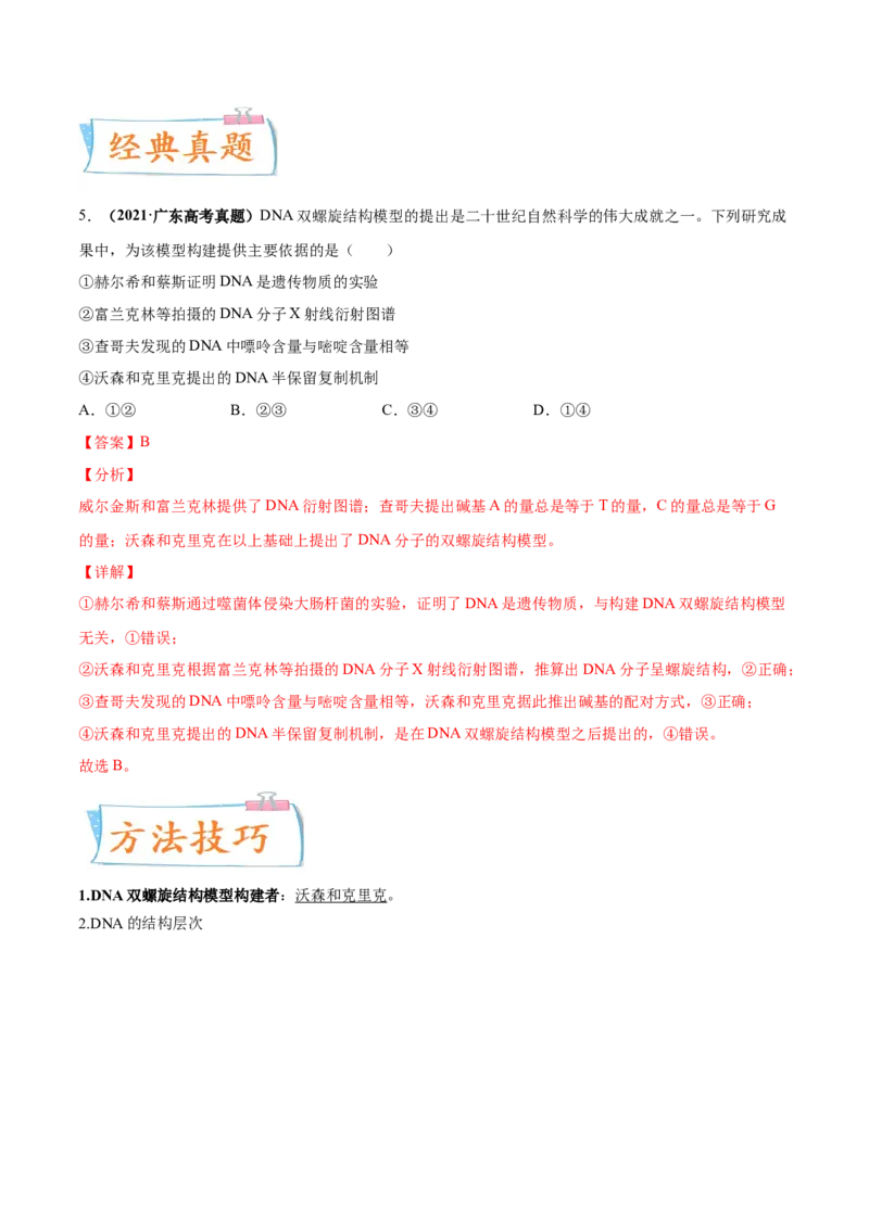 考向12基因的本质-备战2023年高考生物一轮复习考点微专题（全国通用）（解析版）_通用版（老高考）复习资料_2023年复习资料_一轮复习