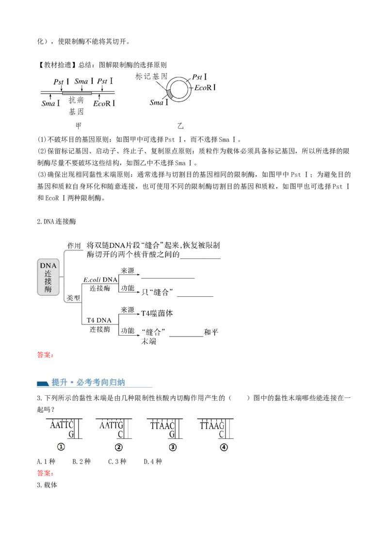 第43讲基因工程（讲义）（学生版）_新高考复习资料_2024年新高考复习资料_一轮复习资料_完2024年高考生物一轮复习讲练测(课件+讲义+练习)（新高考）_讲义+练习